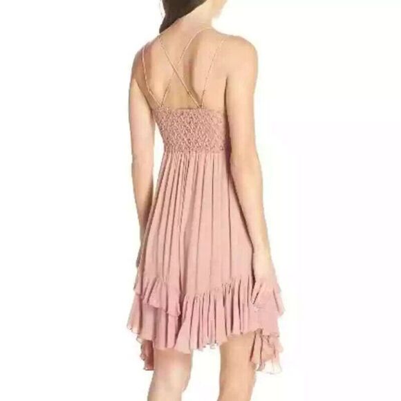 Intimately Free People Women's Sz S Rose Pink Adella Frilled Chemise Slip Dress - Picture 14 of 14